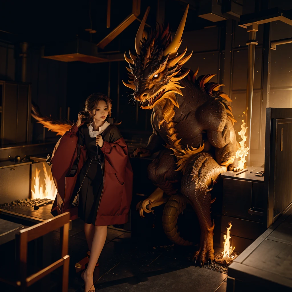 A fire dragon