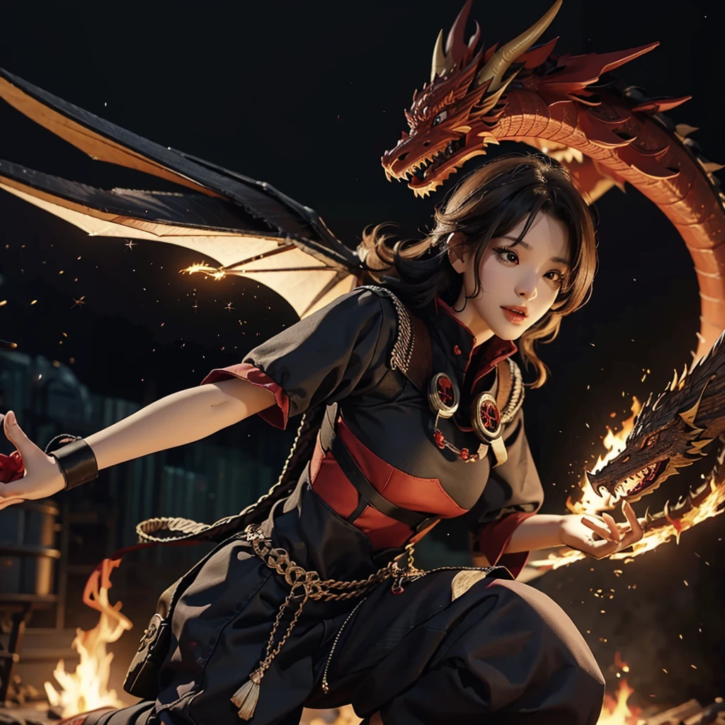 A fire dragon