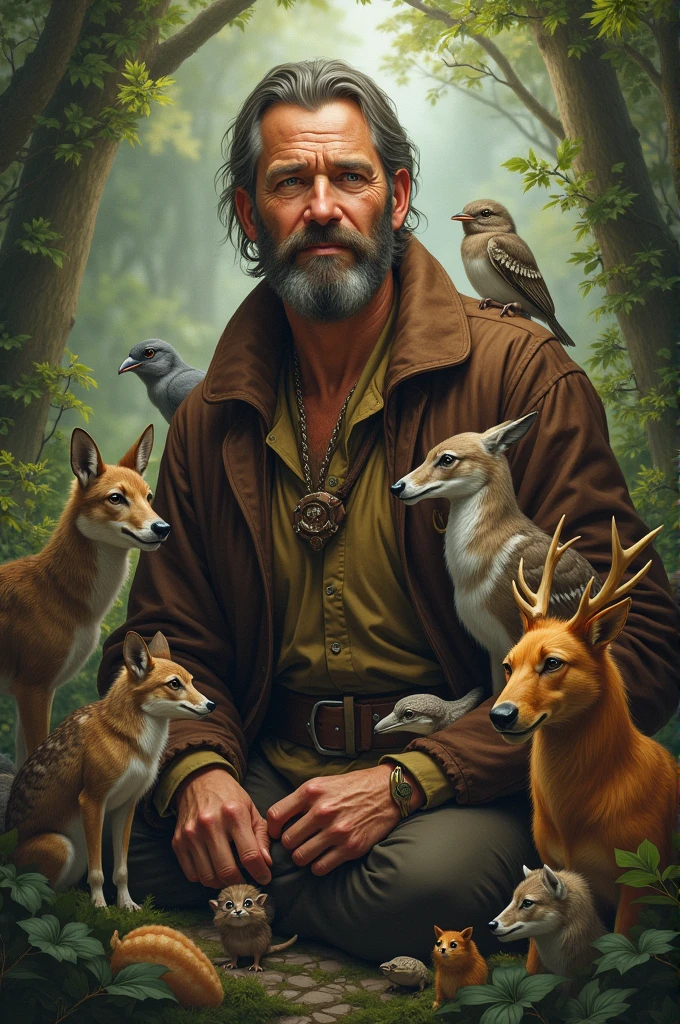 Man with animals
