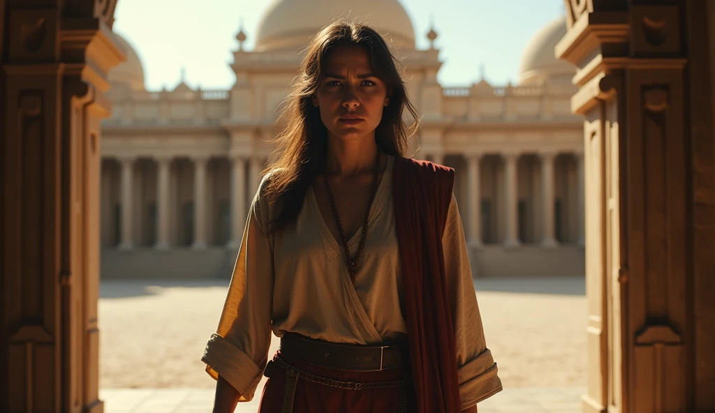 (best quality: 1.4), (Ultra Highres: 1.2), (photorealistic: 1.4), (8k, RAW photo: 1.2). The description of the Samaritan woman's physical appearance is not detailed in the biblical narrative, but her Samaritan origin suggests that she likely had similar characteristics to other people in the region, the story of the Samaritan woman. distressed and worried as she walks out of a palace
