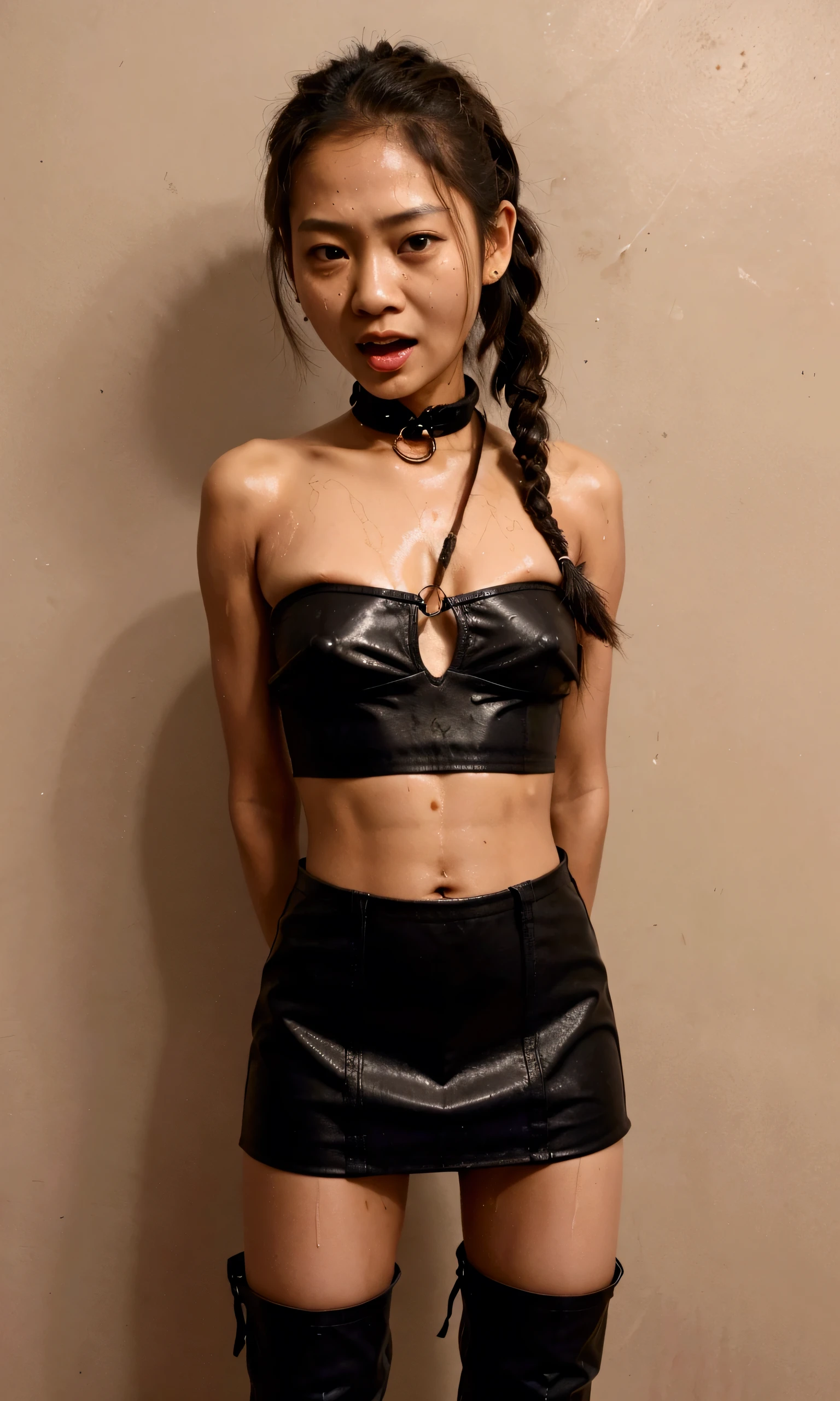 thinspo tanned braidded thai girl screaming huge painfull orgasm + huge pointy tits + very wet