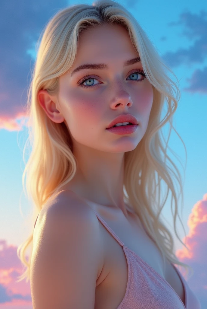 (masterpiece, best quality), 8k, portrait of a 22 yo naiad, white hair, nude skinny, nude, small breasts, white pubic hair, flowers in hair, open legs