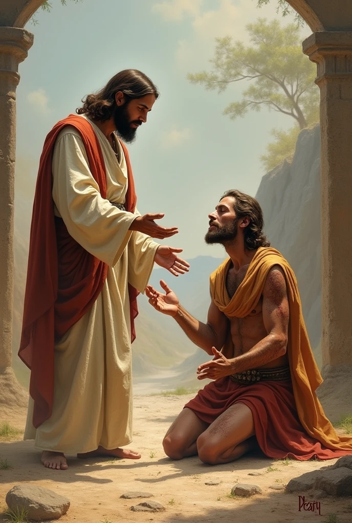 Jesus heals leper
