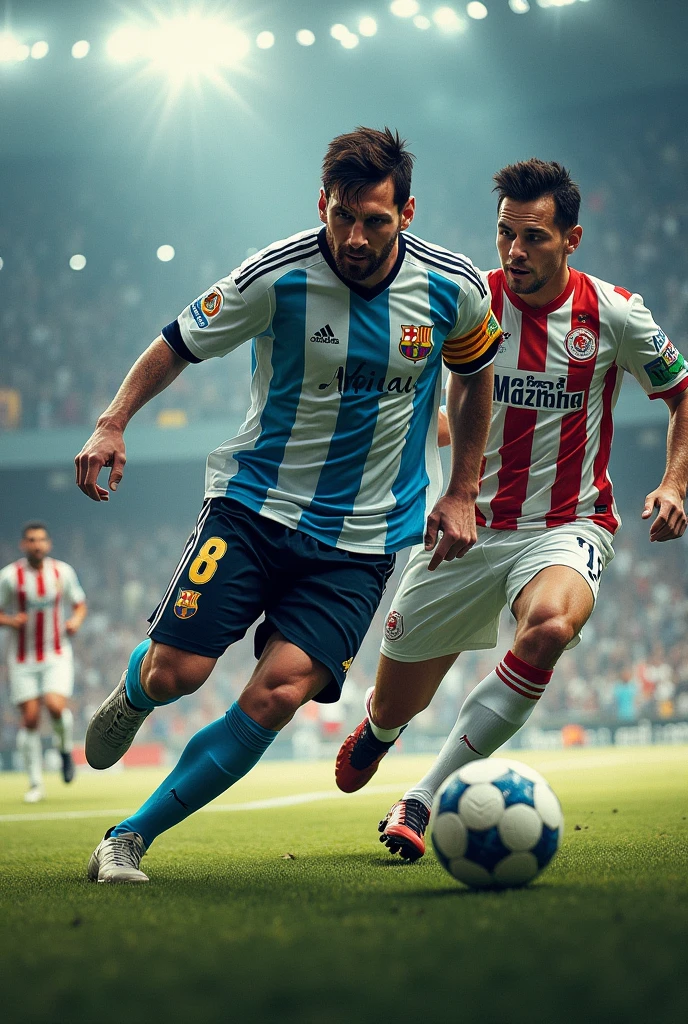 Messi tunneling through Chino Huerta
