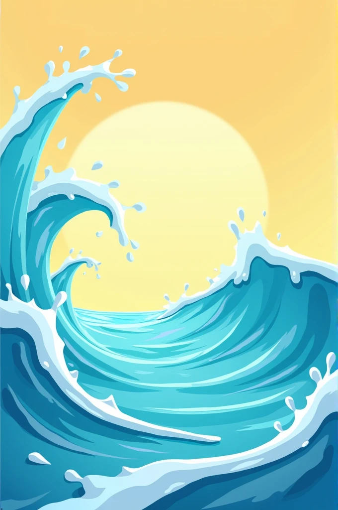 Summer background and banner with water, splash and waves in vector abstract shape BY