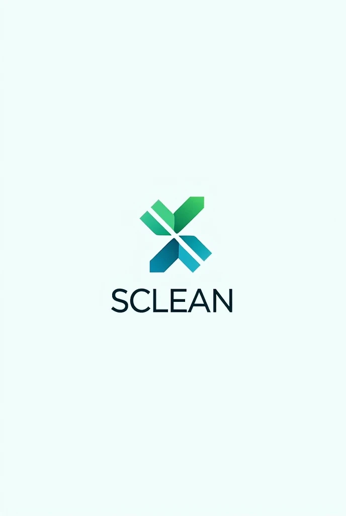 Logo of a company called S CLEAN with the colors white, blue, green and black