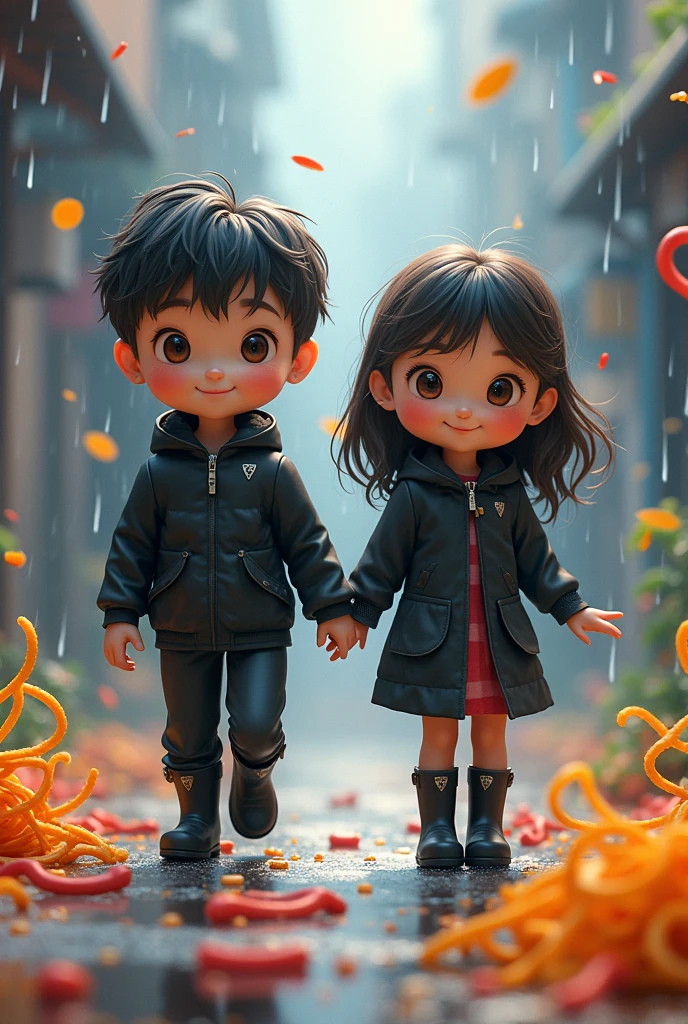 Bike rain boots girl boy black outfits noodles 