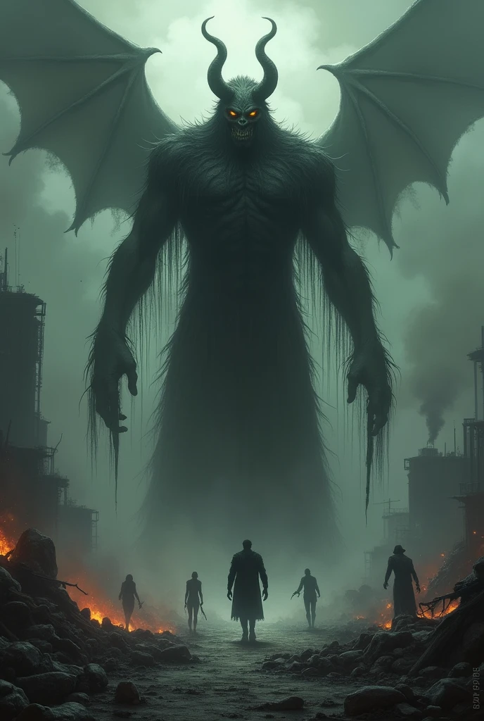 Image of the devil in a company of 4 man
