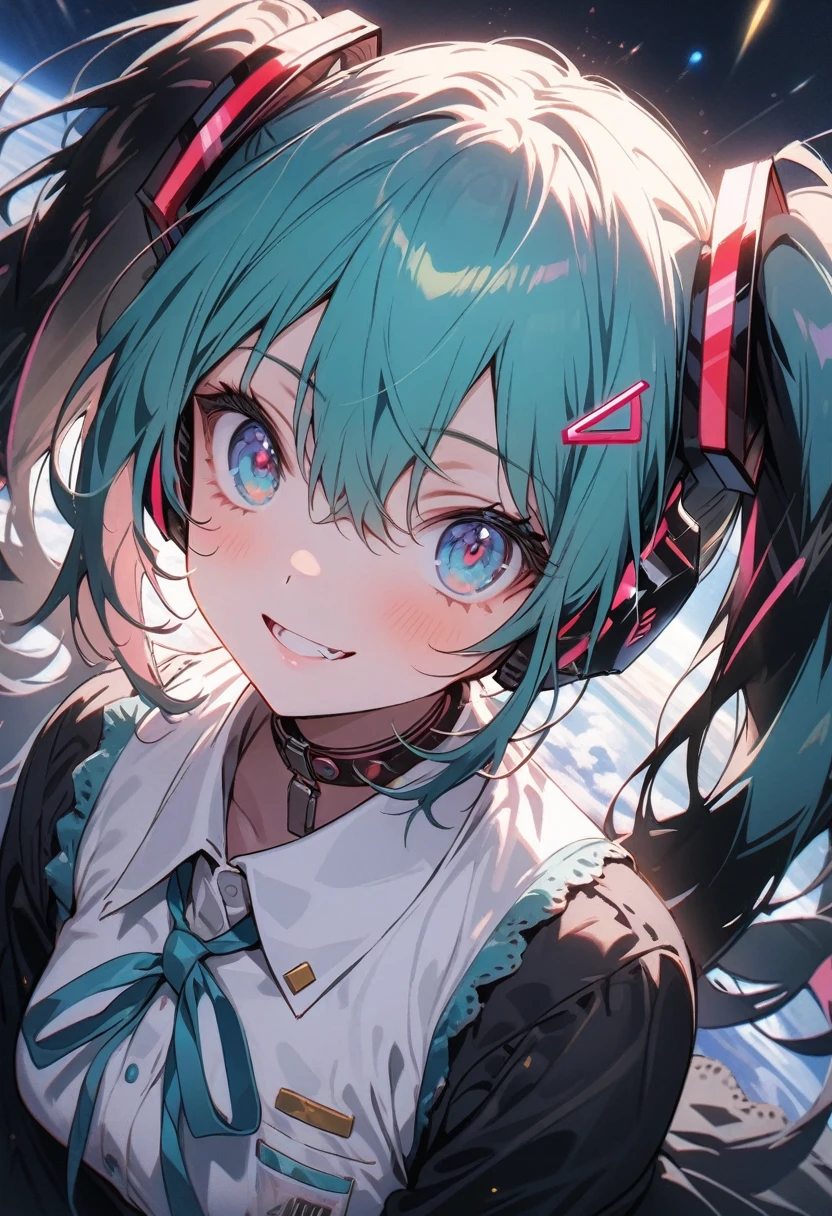 ((hatsune miku)), look up at the sky, sparkling eyes, the night sky shining like a galaxy, bird's-eye view, pale skin, tired face, 8k,wallpaper of extremely detailed CG unit, masterpiece,hight resolution,top-quality,top-quality real texture skin,hyper realisitic,increase the resolution,RAW photos,best qualtiy,highly detailed,the wallpaper,cinematic lighting,ray trace,golden ratio, long shot,