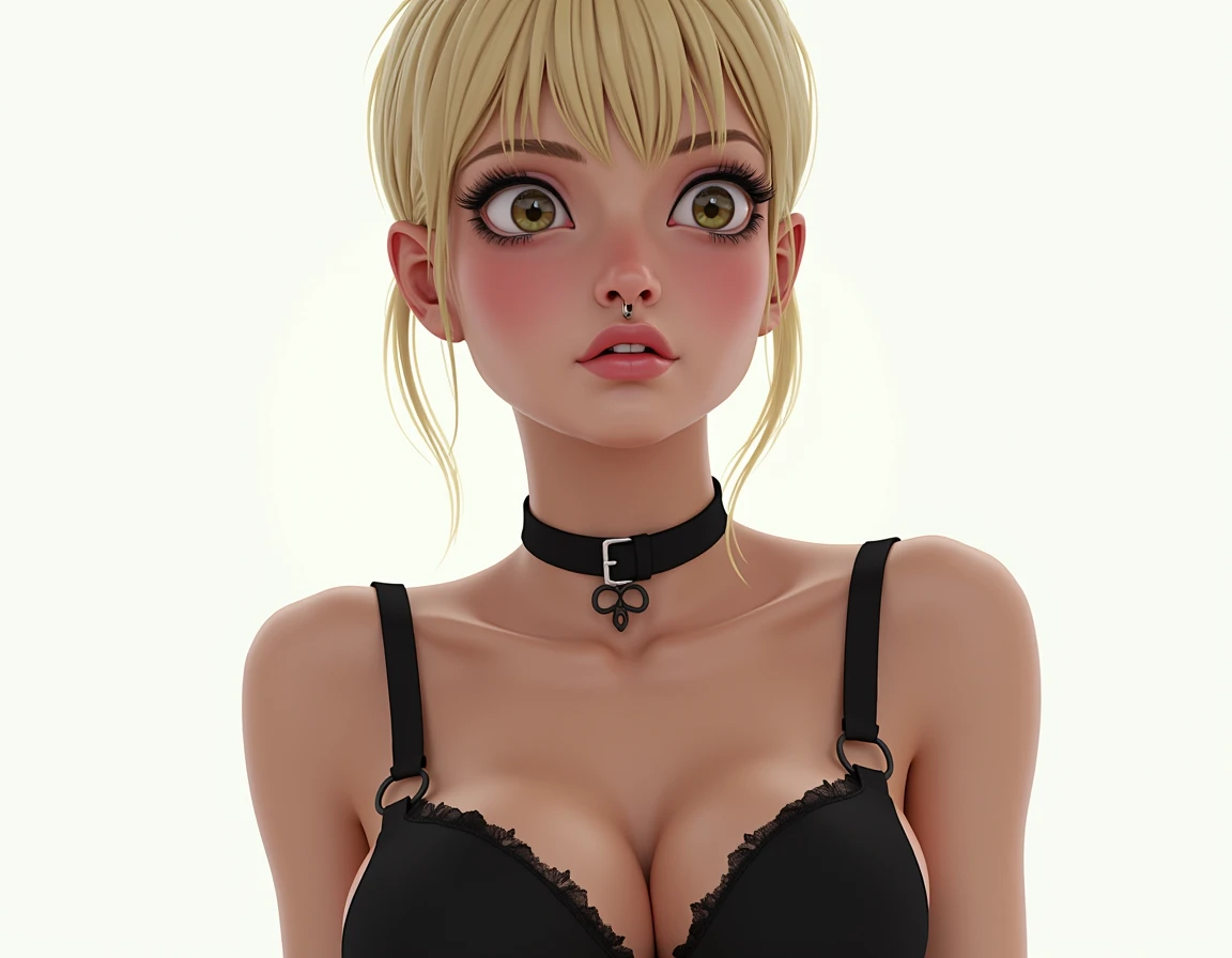 ariana grande Colombiana jovencita ta slim Horny daysi , black choker on her neck septum on her nose blonde with short hair capul , white , slim , with nice hips and pink tits , pink vagina , large eyes, perfect nose , beautiful mouth , emo goth , egirl sneakers all star