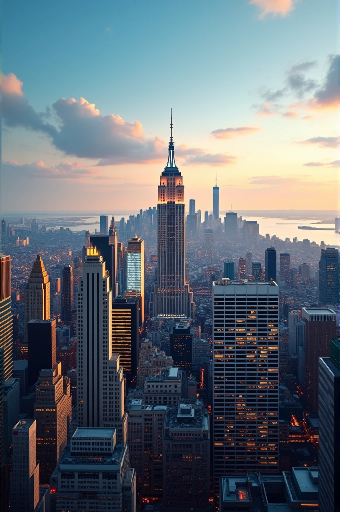 Generate an image of the New York City skyline from the text "I love you Kari"