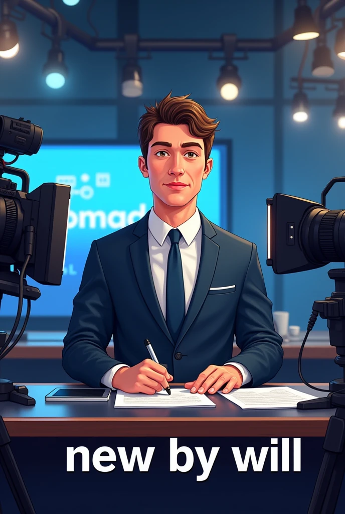 An image for my profile picture on Instagram that looks like a newscast that has the phrase new by will