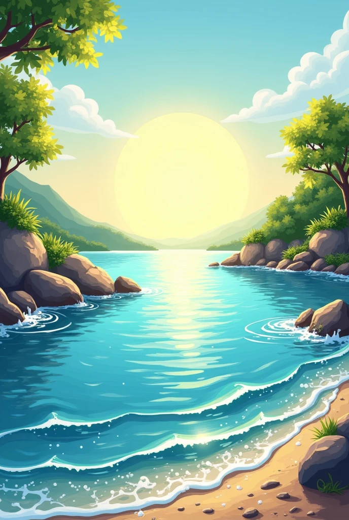 Could you clarify what you're looking for in terms of design? Are you seeking a specific style or elements for a summer-themed background and banner with water, splash, and waves?