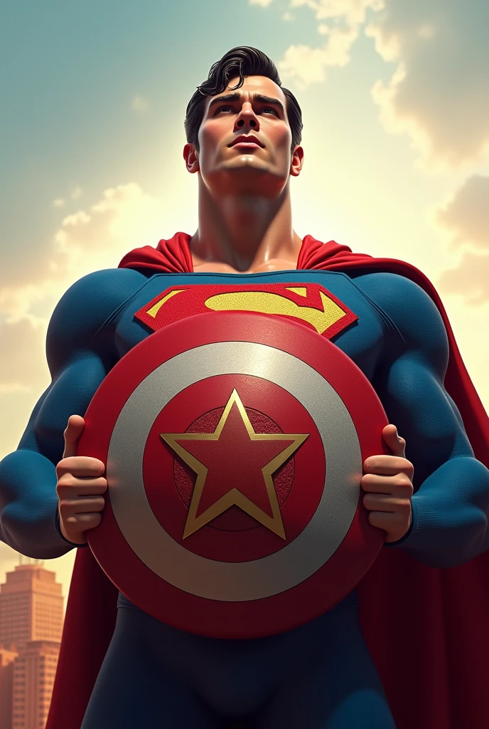 create image with the phrase my super dad using superman&#39;s shield