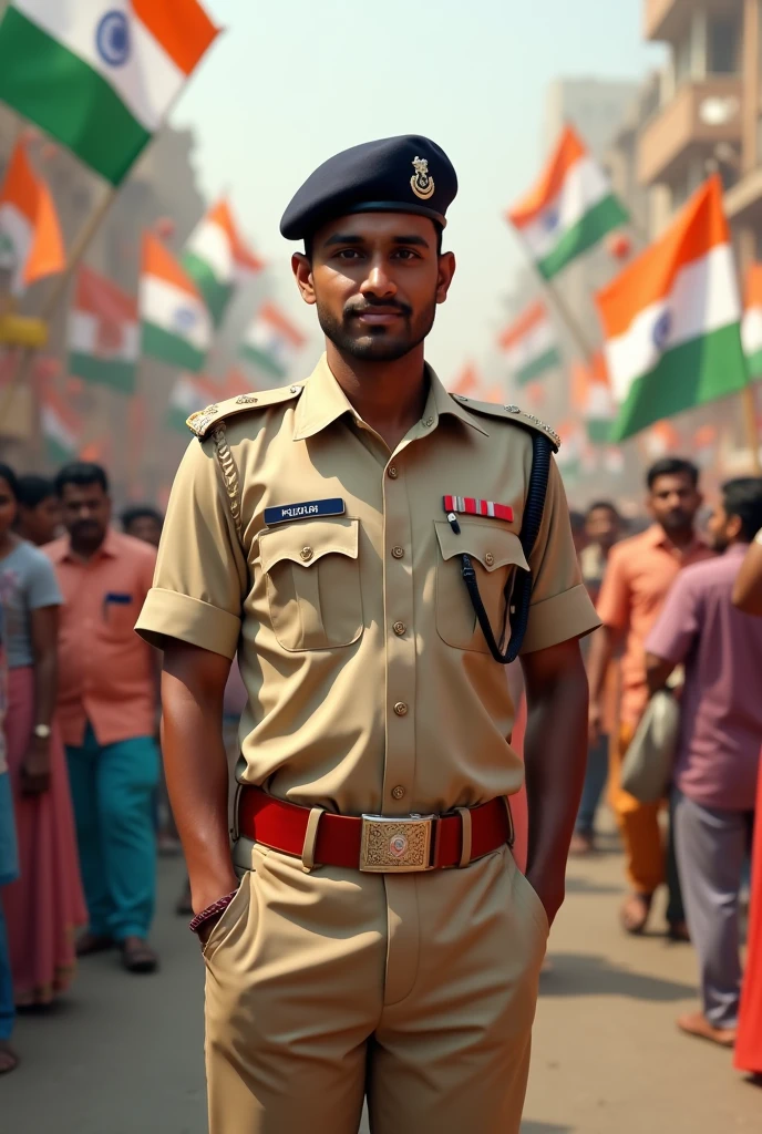 Surjeet uttar pradesh police man celebration of Indian freedom day 