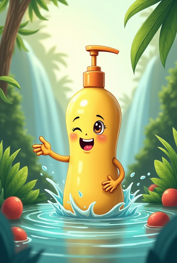 Animated image of a totally organic and natural shampoo 