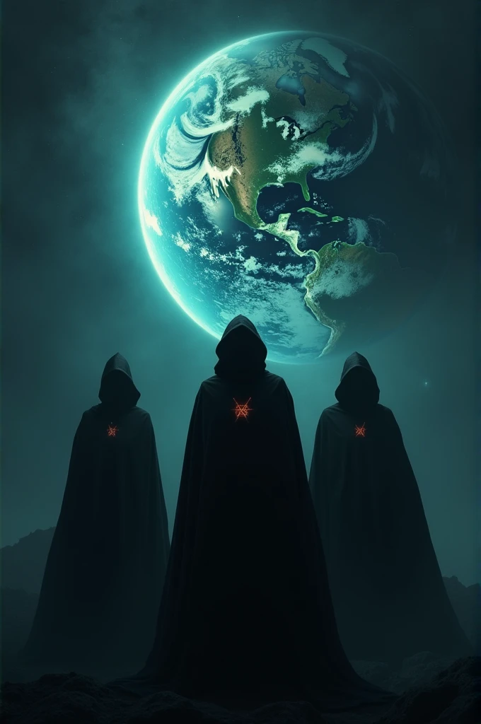 Illuminati looking at the planet from space
