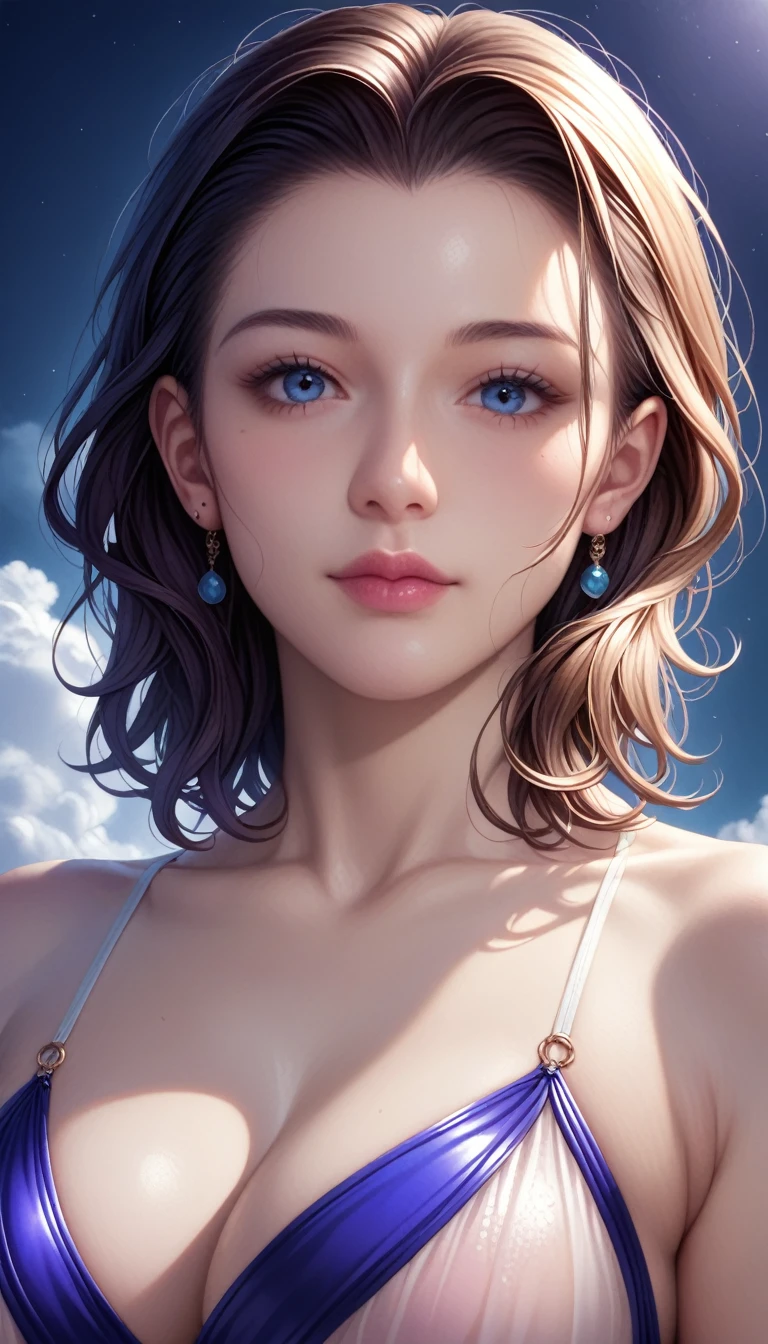 score_9, score_8_superior, score_7_superior, High resolution 3D anime style,A masterpiece in 32K resolution,Highest quality,it is really amazing,Very detailed,Ultra-high resolution,Ultra-realistic,Realistic,Increased depth of field,Cinematic lighting,
Elegant mature Japanese woman,
black straight medium hair,Ultra-detailed and beautiful face,Calm and gentle look,Translucent white skin,Realistic skin texture,Great proportions,
Elegant swimwear,
Summery design,Chic color scheme,Beautiful and delicate decoration,Detailed fabric texture,
Overcast night sky,Dark Clouds,Thundercloud,Coastline at night,Stormy seas,delay々A desolate sandy beach that continues,
Low - Angle,