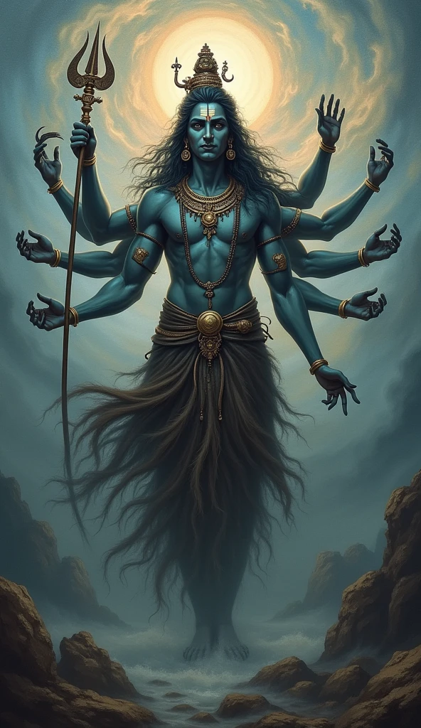 Lord shiva in his ultimate form oil painting...I want to beand eerie and spiritual