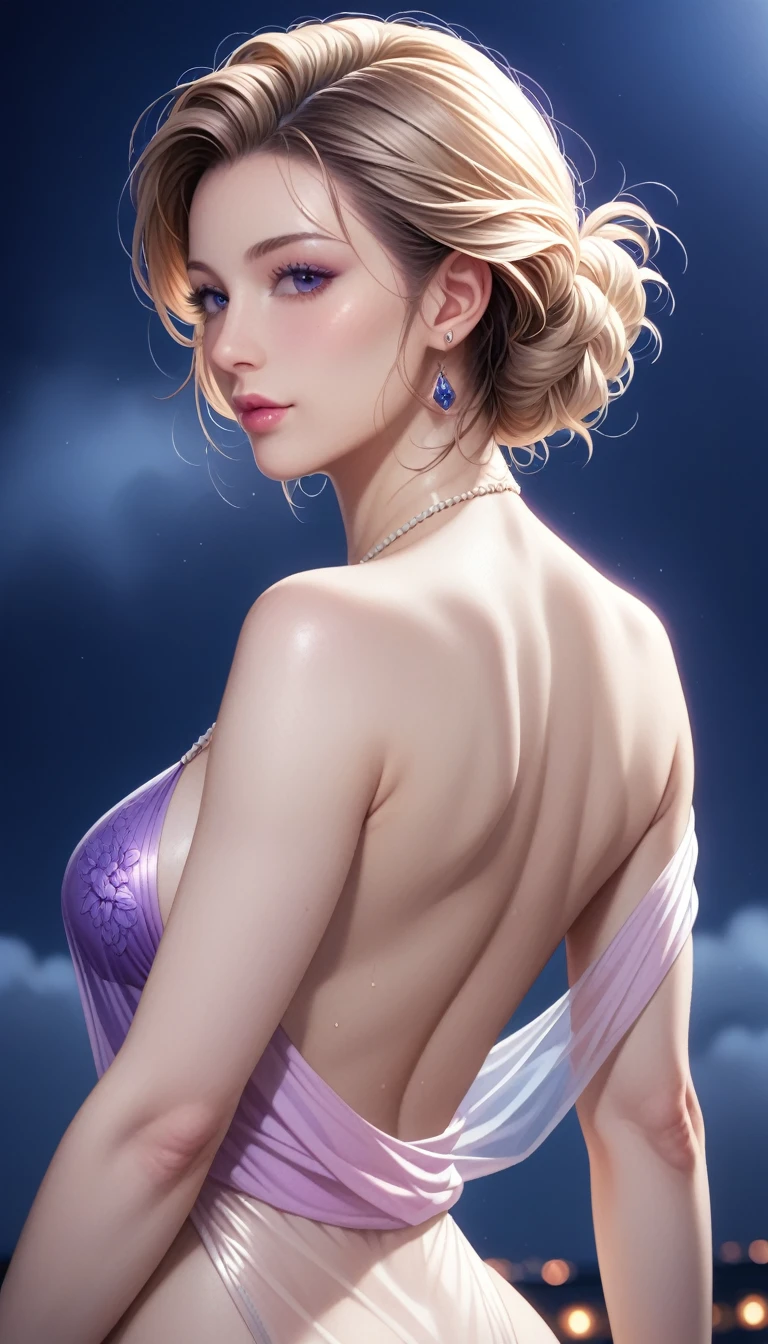 score_9, score_8_superior, score_7_superior, High resolution 3D anime style,A masterpiece in 32K resolution,Highest quality,it is really amazing,Very detailed,Ultra-high resolution,Ultra-realistic,Realistic,Increased depth of field,Cinematic lighting,
Elegant mature Japanese woman,
black straight medium hair,Ultra-detailed and beautiful face,Calm and gentle look,Translucent white skin,Realistic skin texture,Great proportions,
Elegant swimwear,
Summery design,Chic color scheme,Beautiful and delicate decoration,Detailed fabric texture,
Overcast night sky,Dark Clouds,Thundercloud,Coastline at night,Stormy seas,delay々A desolate sandy beach that continues,
Cinematic,Beautiful back view,