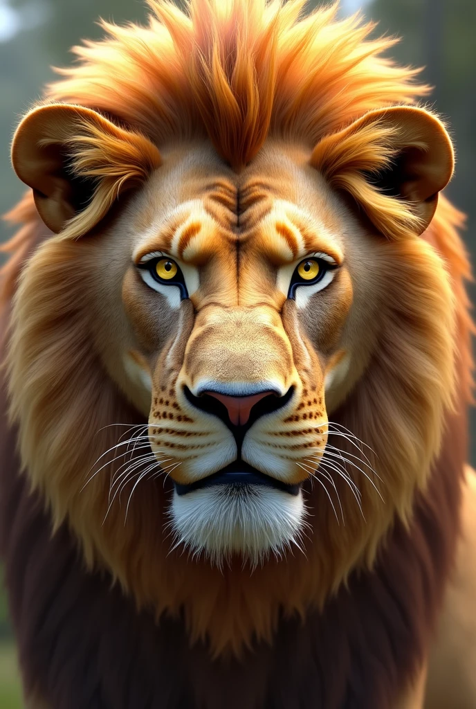 Lion face lemon eyes 3D 4K