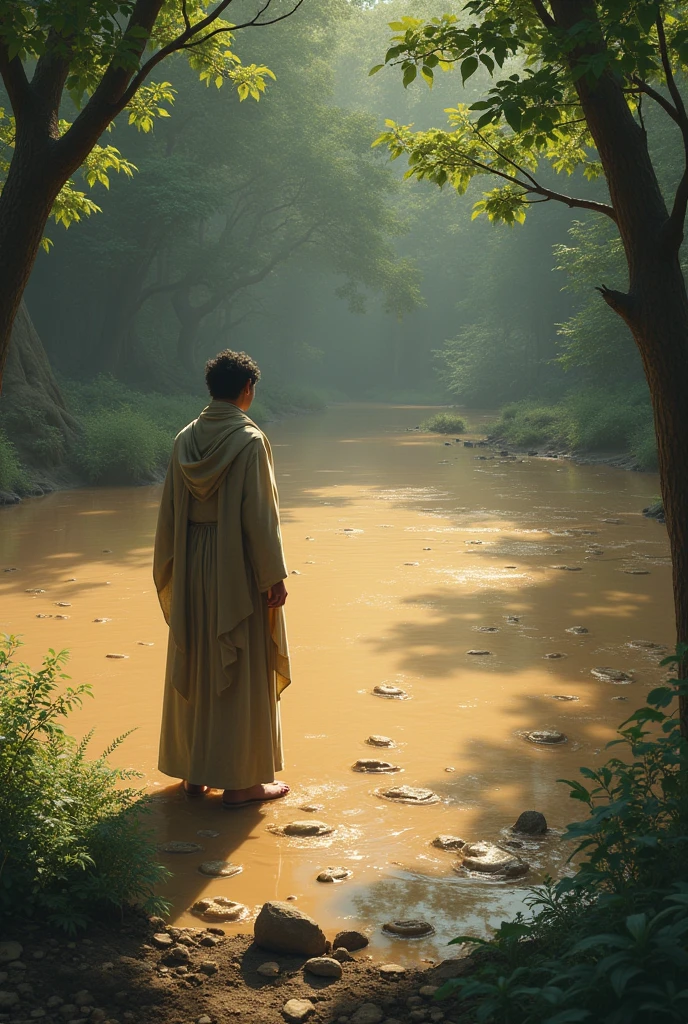 Disciple saw the pond is muddy because of animals that have been walking through