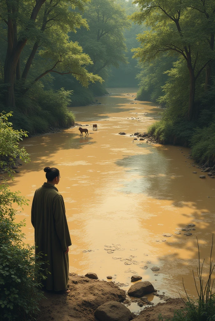 Disciple saw the pond is muddy because of animals that have been walking through