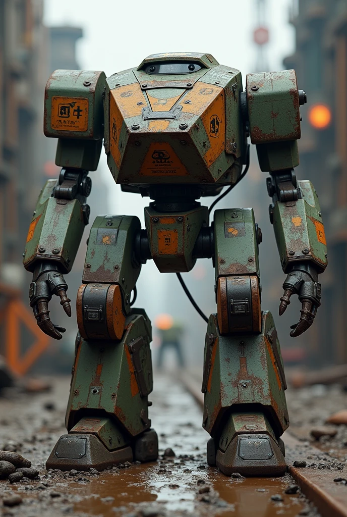 Robot with dirty squad letters