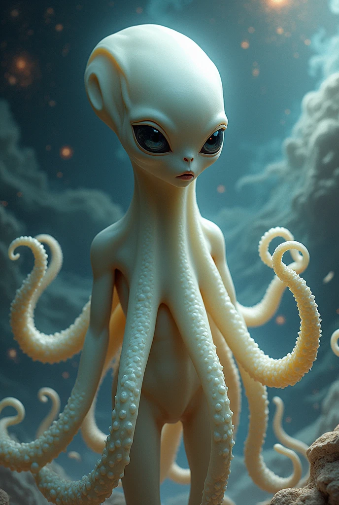 Create me an octopus alien that looks humanuid 
