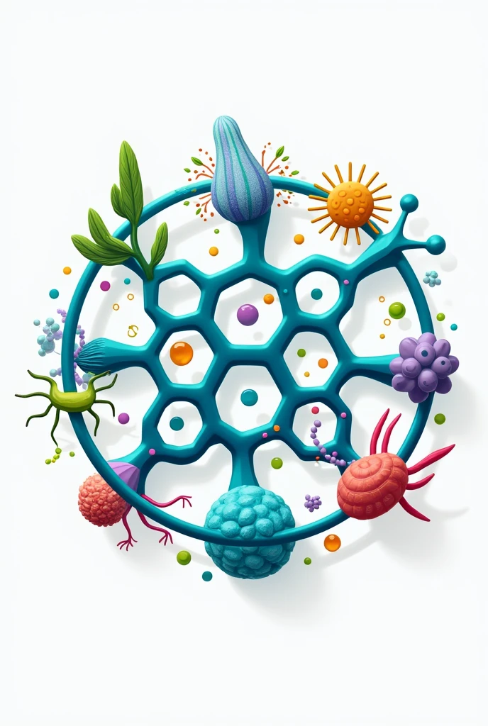 Logo of the Natural Products and Organic Synthesis Laboratory, that has plants, Marine organisms, microorganisms, organic molecules in 3D, chromatography equipment, MRI equipment, Let the word LPN natural products laboratory come out