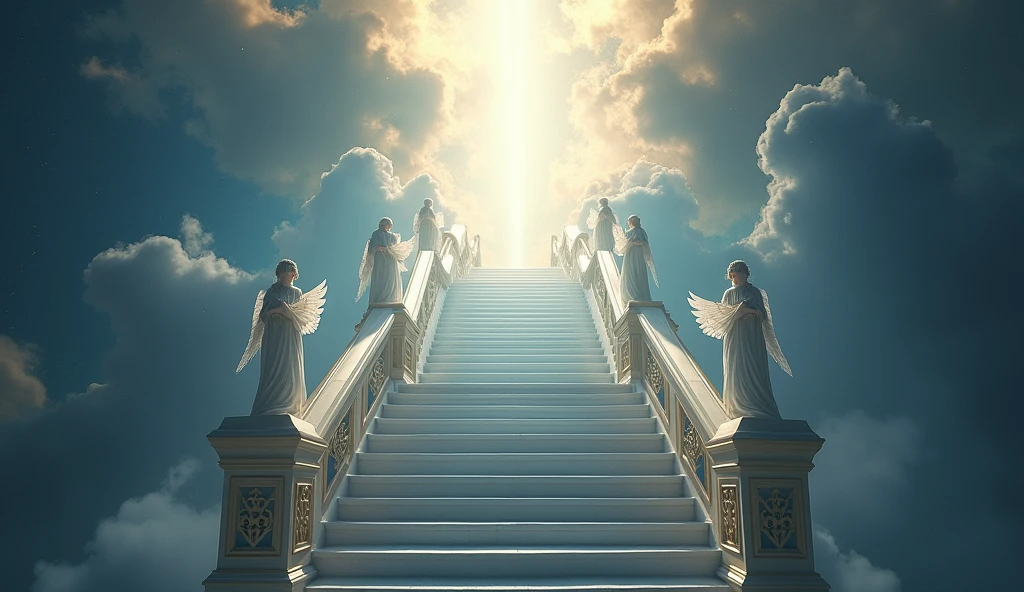  A staircase leading to heaven can symbolize spiritual ascension and the search for a deeper connection with God..
