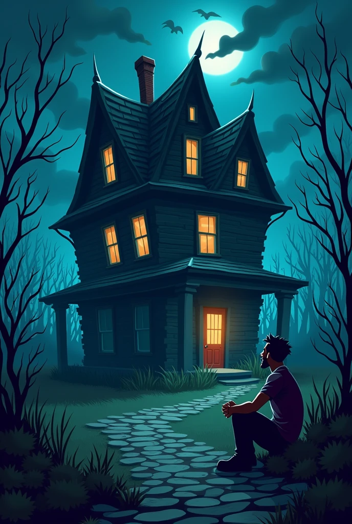 night That man was sitting near that horror house disny cartoon