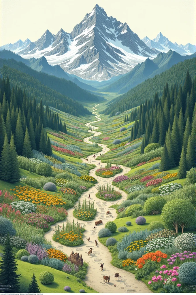 Mind map of mountain vegetation