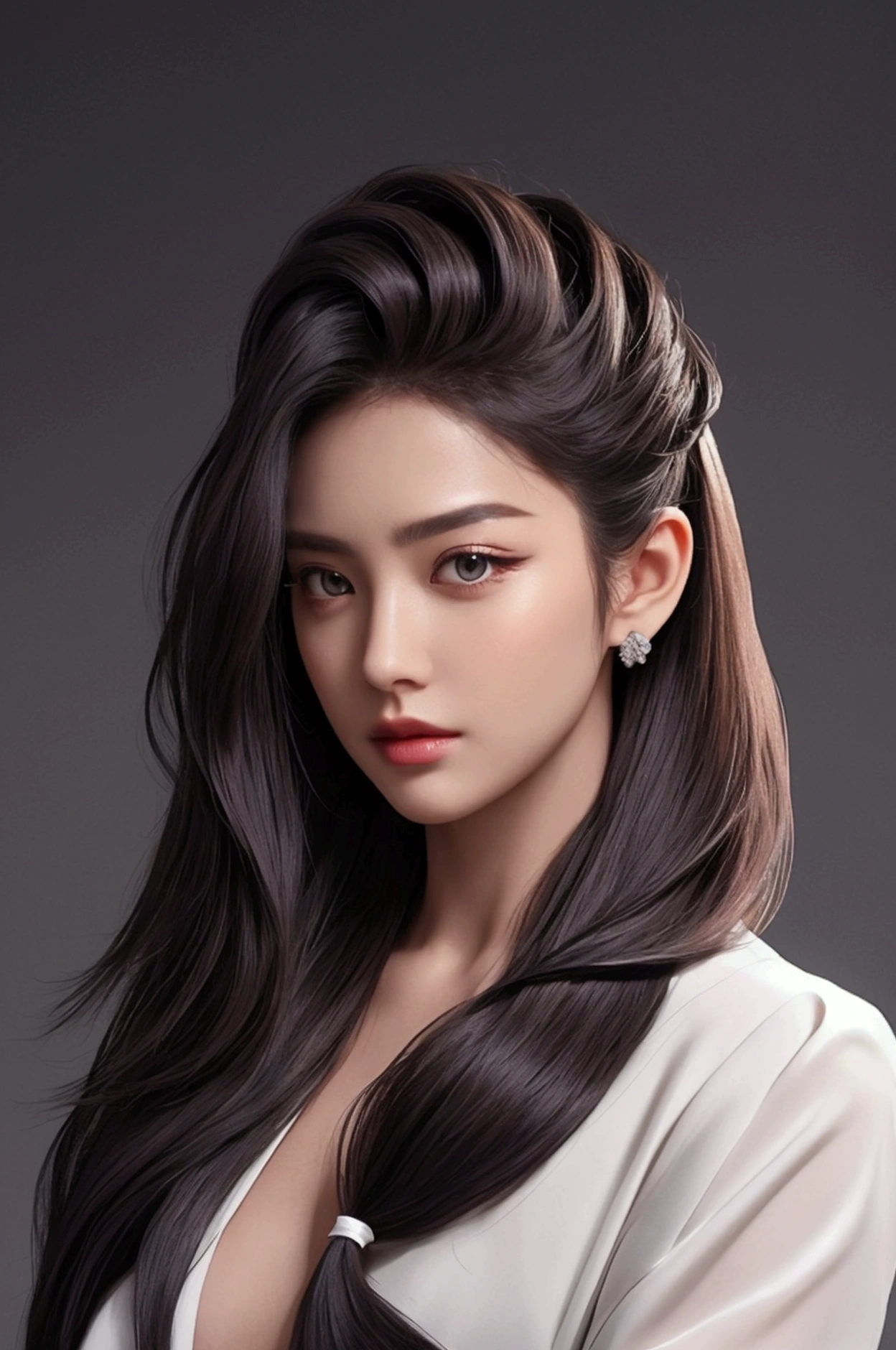 change hairstyle to long hair tie