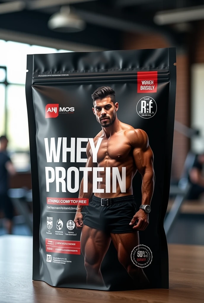 Crie um rotulo para sacos de whey protein