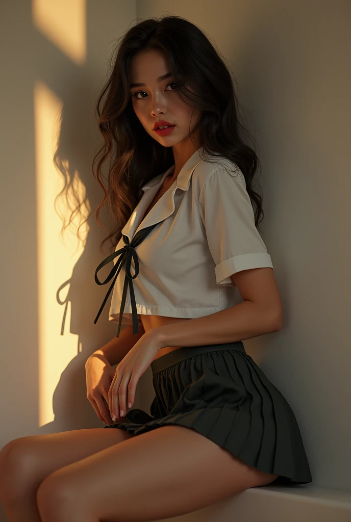 Generate woman in school uniform, sexy
