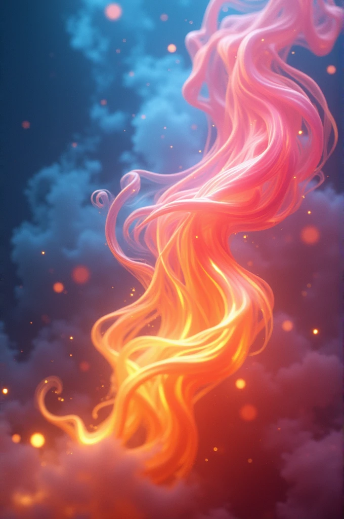 Create a flame with 3 colors blue , rosa e amerelo