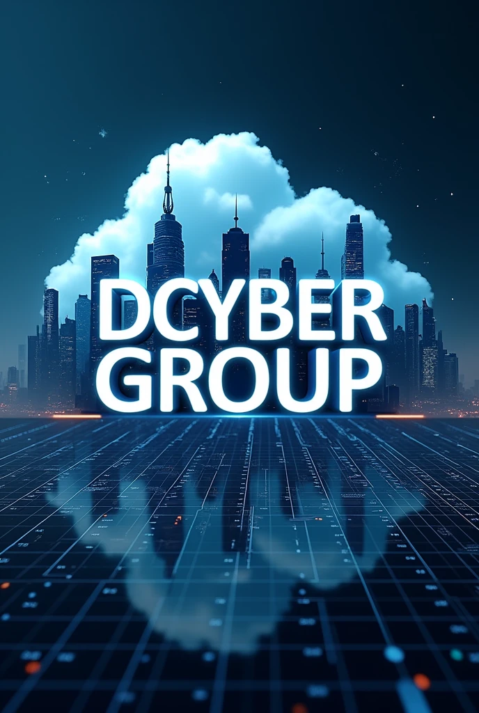Generate a image which have cloud, AWS,cybersecurity, firewall in the background and image with title "DCYBER GROUP INDIA|CANADA|AFRICA"