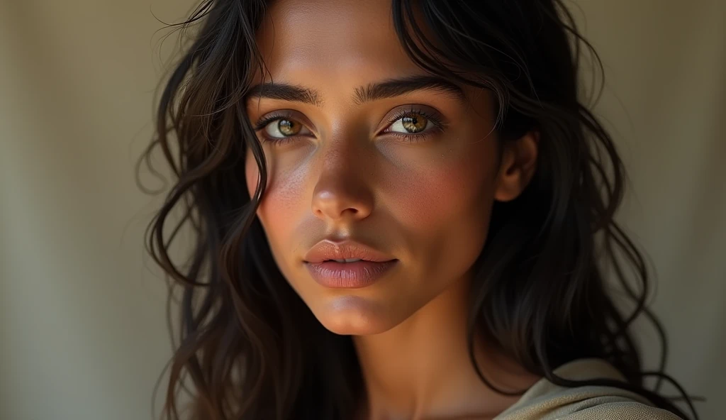 (best quality: 1.4), (Ultra Highres: 1.2), (photorealistic: 1.4), (8k, RAW photo: 1.2). The description of the Samaritan woman's physical appearance is not detailed in the biblical narrative, but her Samaritan origin suggests that she probably had similar characteristics to other people in the region. ,