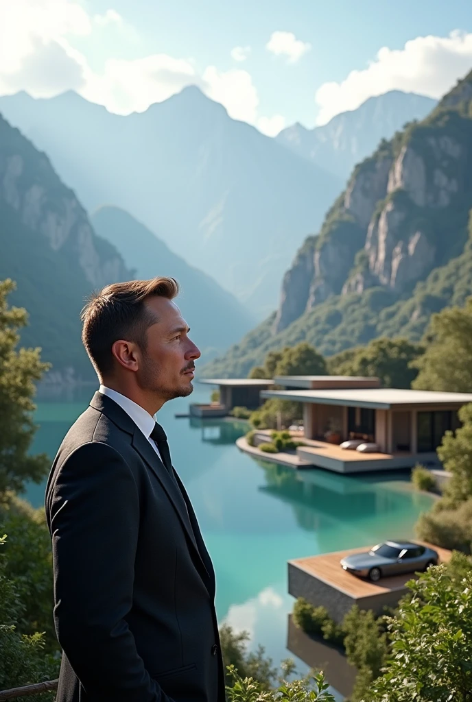 Elom musk in Beautiful houses with beautiful gardens in the mountains on the banks of a lagoon 8