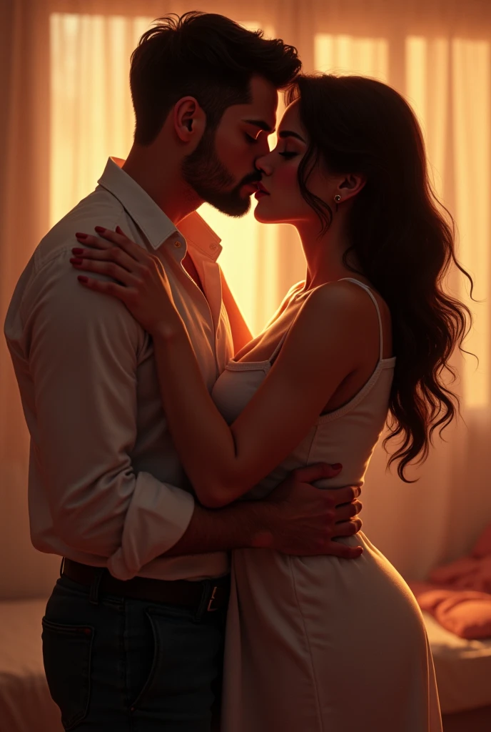 A big butty girl being kissed