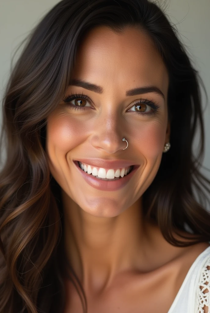 Joanna Gaines with a nose ring in her left nostril