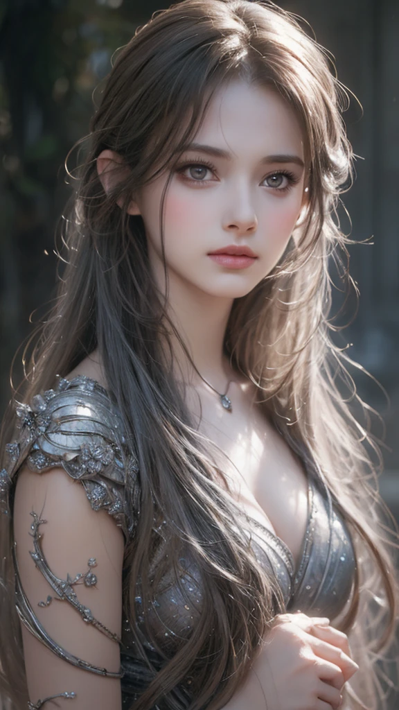 Luis Royo(Luis Royo)A stunning masterpiece, The image of a beautiful, sparkling girl is depicted with the highest level of realism.., natural skin texture. This surreal portrait captures the essence of youth and beauty..,