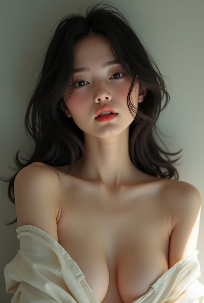 Naked cute Japanese no underwear front