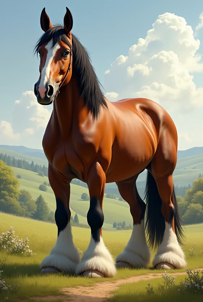 Clydesdale mare with massive udders 
