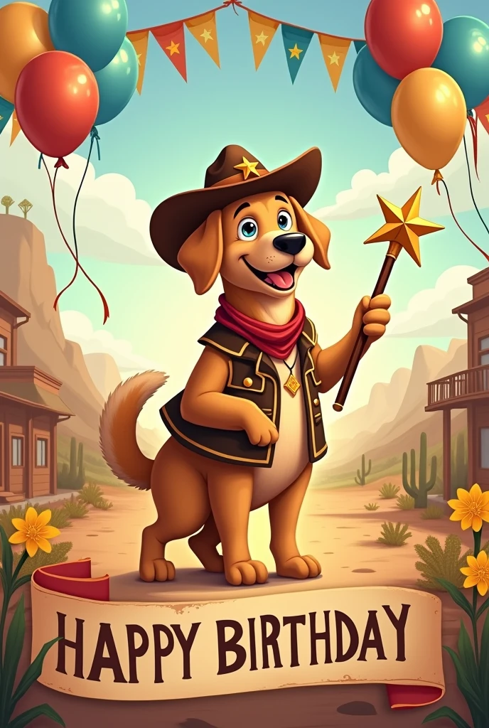Sheriff Labrador Birthday Banner