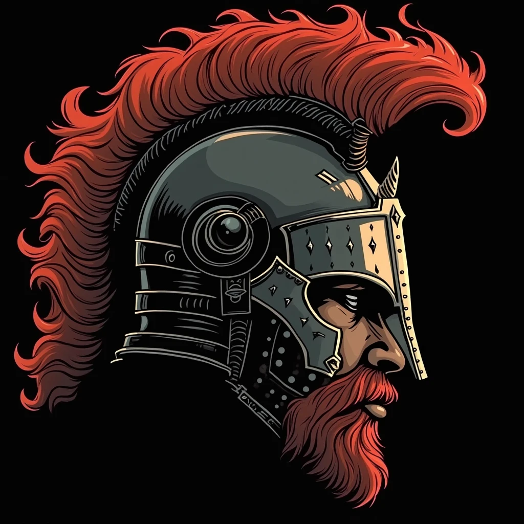 Don't change this picture shape. But you can change colors and i want head of knight and black beard helmet hair is red
