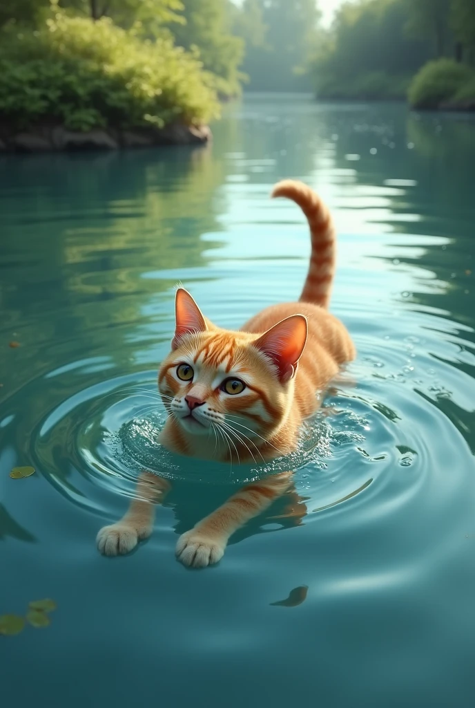 Cat  swimmg