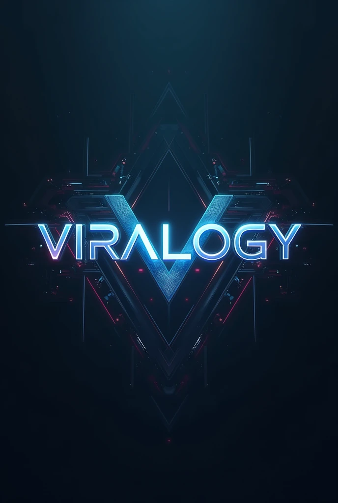 Create a futuristic text logo named VIRALOGY 