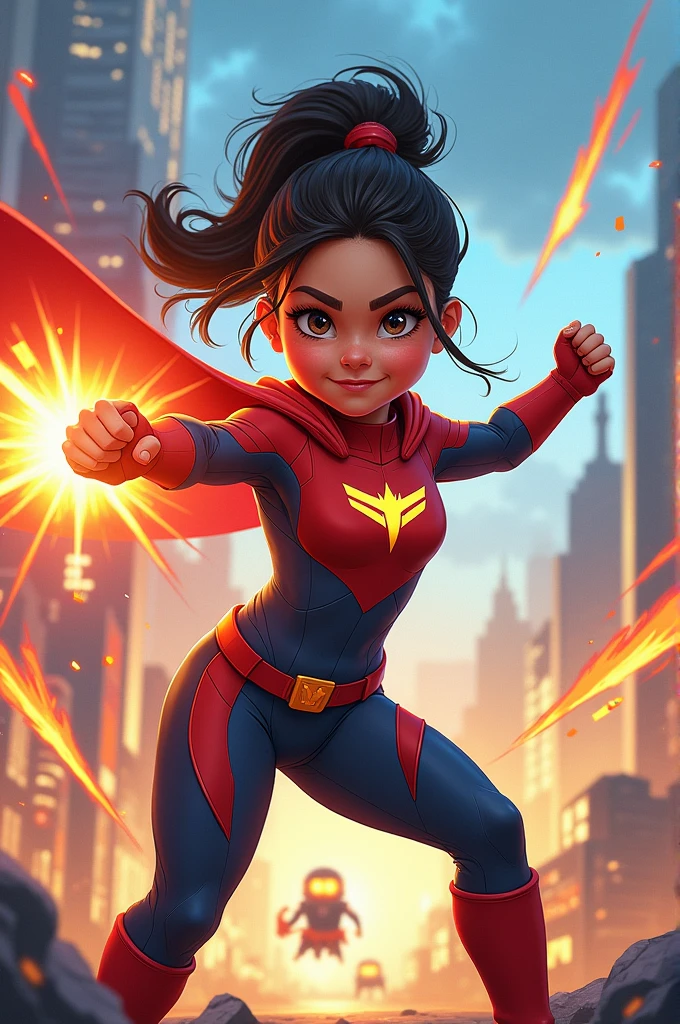 Superheroine drawing of a 7 year old girl